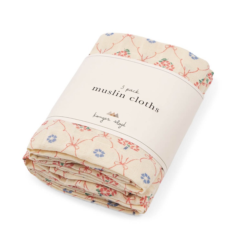 Muslin Cloths in Fleur Decor by Konges Sljd (3 Pack)